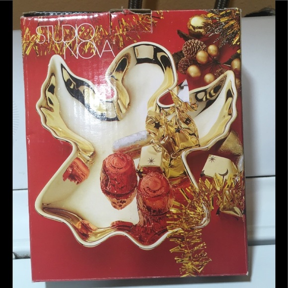 Mikasa Studio Nova Christmas Shine  Gold Angel candy trinket dish - Picture 3 of 4